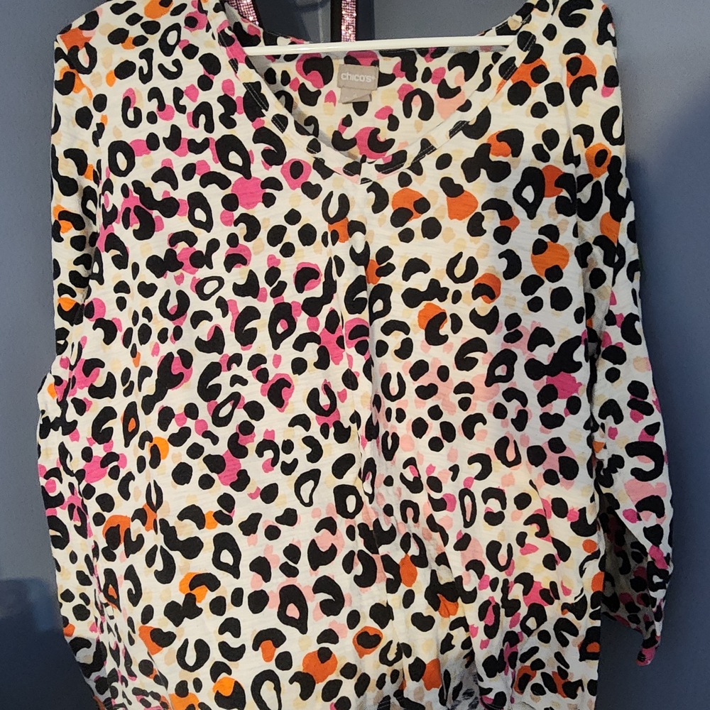 Chico's Multicolor Leopard Print Women's Top